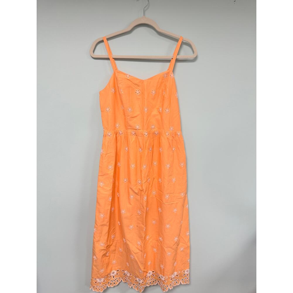 NWT! Old Navy Midi Eyelet Embroidered Dress - Small - Orange & White